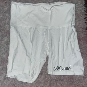 White biker shorts